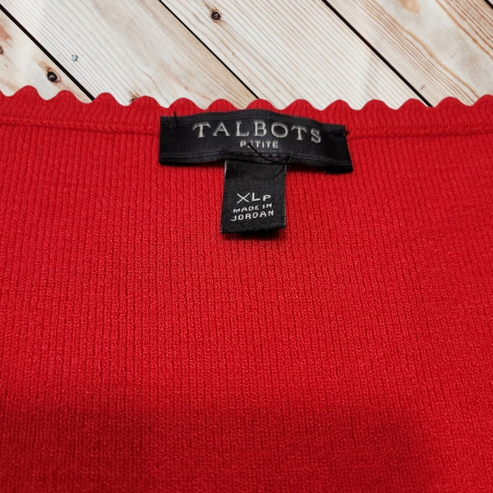 Women's Talbots Red Sweater Sz XL Petite - Picture 3 of 5